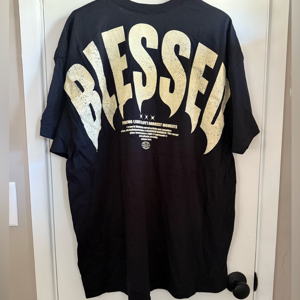OTL Black BLESSED Graphic T-Shirt, Size 2XL NWOT